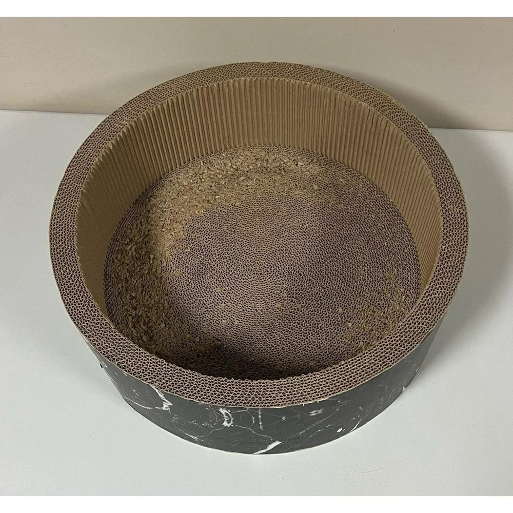 Marble Round Pet Cats Cat Scratcher Scratching Board Post Toy Furniture Bed 🖤